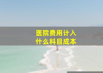 医院费用计入什么科目成本