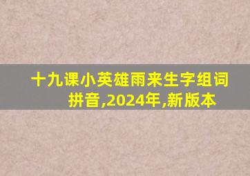 十九课小英雄雨来生字组词拼音,2024年,新版本