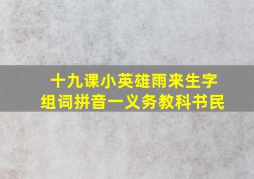 十九课小英雄雨来生字组词拼音一义务教科书民