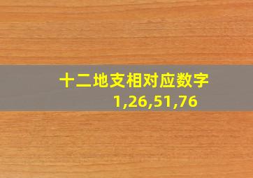 十二地支相对应数字1,26,51,76