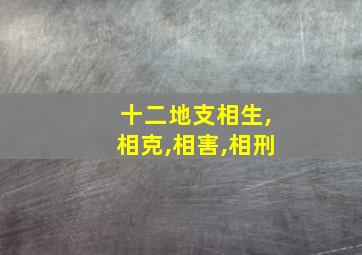 十二地支相生,相克,相害,相刑