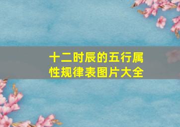 十二时辰的五行属性规律表图片大全