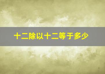 十二除以十二等于多少