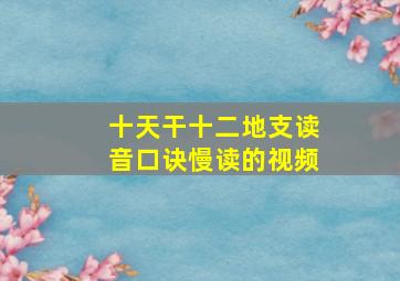 十天干十二地支读音口诀慢读的视频