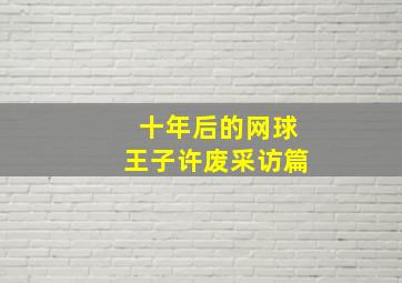 十年后的网球王子许废采访篇