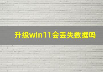 升级win11会丢失数据吗