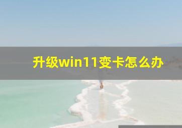 升级win11变卡怎么办