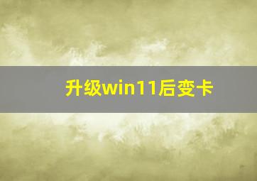 升级win11后变卡