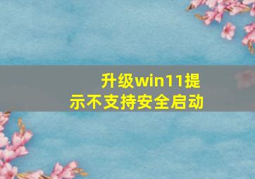 升级win11提示不支持安全启动