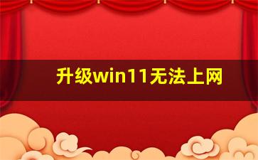 升级win11无法上网