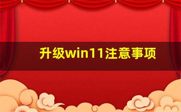 升级win11注意事项