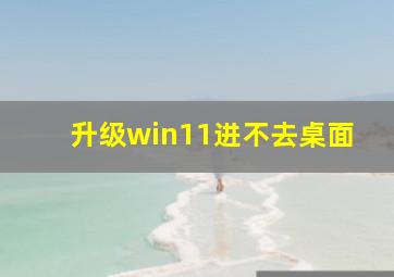 升级win11进不去桌面