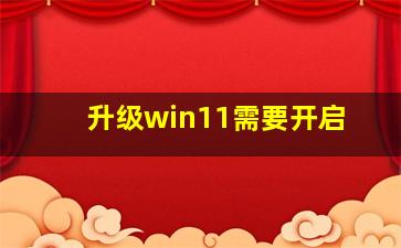 升级win11需要开启