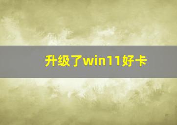 升级了win11好卡