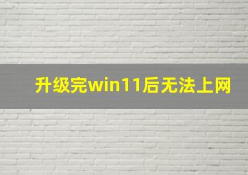 升级完win11后无法上网