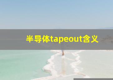 半导体tapeout含义