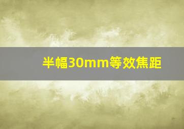 半幅30mm等效焦距