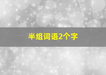 半组词语2个字