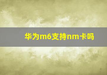 华为m6支持nm卡吗