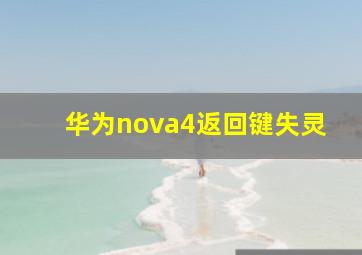 华为nova4返回键失灵