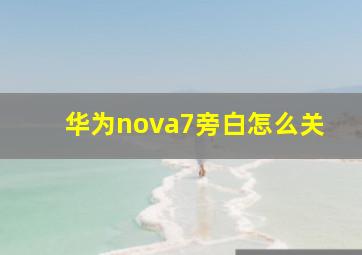 华为nova7旁白怎么关