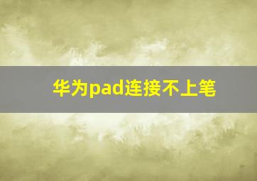 华为pad连接不上笔