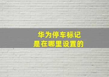 华为停车标记是在哪里设置的