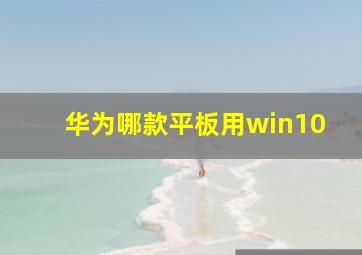 华为哪款平板用win10