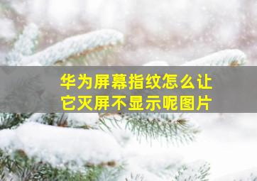 华为屏幕指纹怎么让它灭屏不显示呢图片