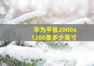 华为平板2000x1200是多少英寸