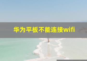 华为平板不能连接wifi