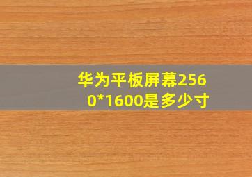 华为平板屏幕2560*1600是多少寸