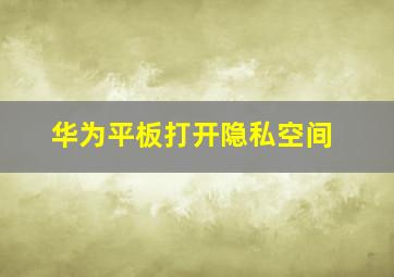 华为平板打开隐私空间