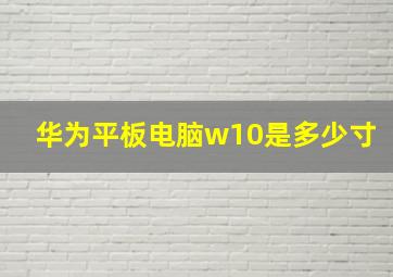 华为平板电脑w10是多少寸