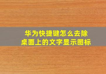 华为快捷键怎么去除桌面上的文字显示图标