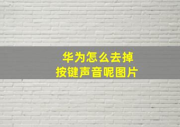 华为怎么去掉按键声音呢图片