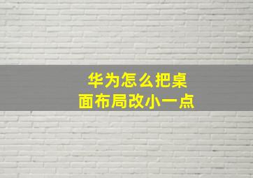 华为怎么把桌面布局改小一点