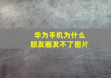 华为手机为什么朋友圈发不了图片