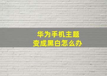 华为手机主题变成黑白怎么办