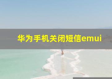 华为手机关闭短信emui