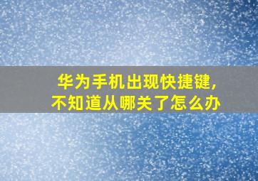 华为手机出现快捷键,不知道从哪关了怎么办