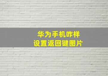 华为手机咋样设置返回键图片