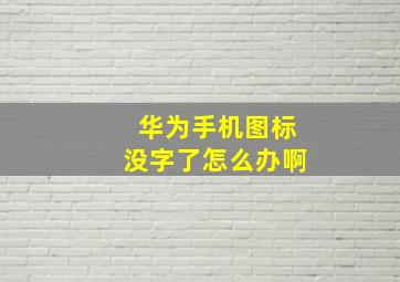 华为手机图标没字了怎么办啊