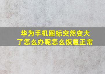 华为手机图标突然变大了怎么办呢怎么恢复正常