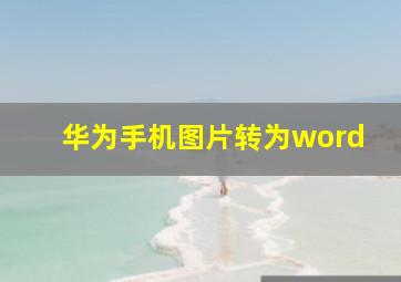 华为手机图片转为word