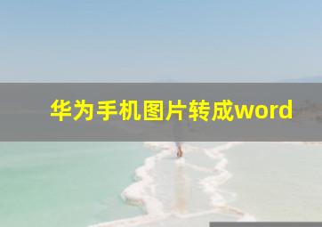 华为手机图片转成word