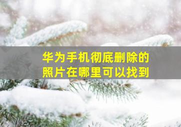 华为手机彻底删除的照片在哪里可以找到