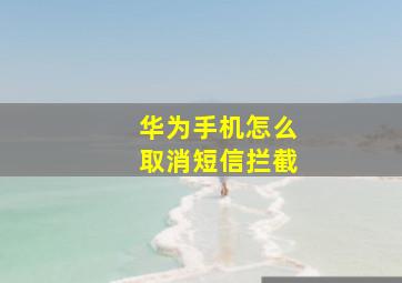 华为手机怎么取消短信拦截