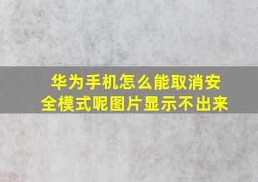 华为手机怎么能取消安全模式呢图片显示不出来