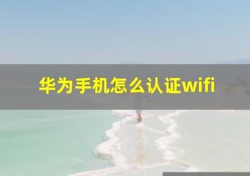 华为手机怎么认证wifi